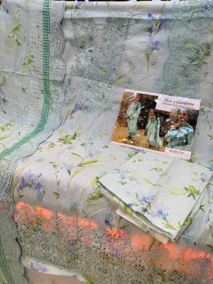 Pakistani Jacquard Embroidered 3Pc Set